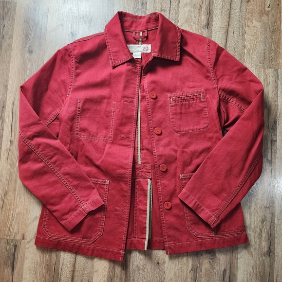 Women's Eddie Bauer Red Button Front Utility Shirt Jacket Size Small - Picture 3 of 15
